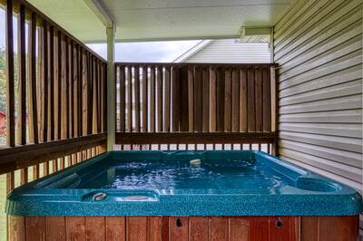 River Escape hot tub on back deck
