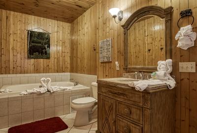 Bearfootin bathroom with whirlpool tub