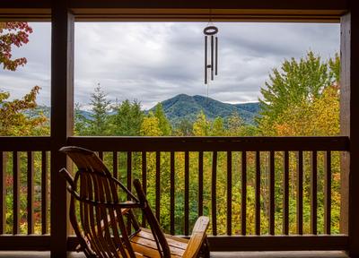 Bearfootin deck with mountain view