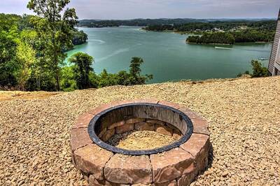 Lake View Therapy fire pit overlooking Douglas Lake