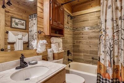 Mountain Magic bathroom with tub/shower combo