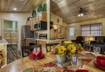 Margaritas at Sunrise dining table and living room