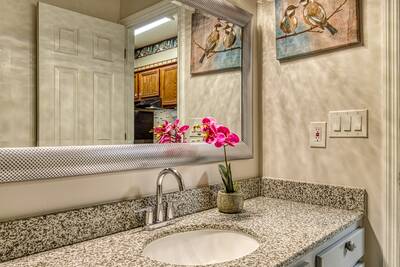 Smoky Mountain Legacy Condo bathroom with single vanity