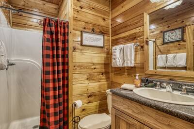 River Falls bathroom with walk in shower