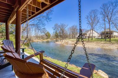 Down by the River swing overlooking the Little Pigeon River