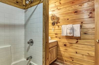 Awesome View main level bathroom with tub/shower combo