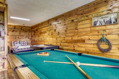 Awesome View pool table and lower level double bed