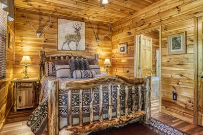 Antler Run main level bedroom one with king size bed