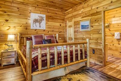 Antler Run second floor bedroom one with king size bed