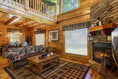 A Stone's Throw living room and loft area