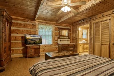 Striking in the Smokies master bedroom with king size bed