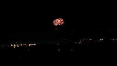 View of Dollywood's Seasonal Drone and Fireworks Show from Winter Ridge