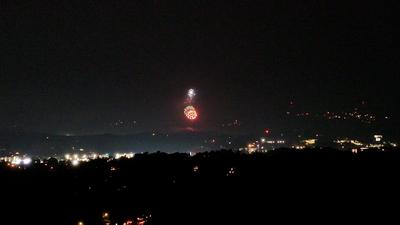 View of Dollywood's Seasonal Drone and Fireworks Show from Winter Ridge