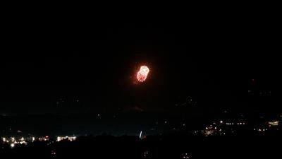 View of Dollywood's Seasonal Drone and Fireworks Show from Winter Ridge