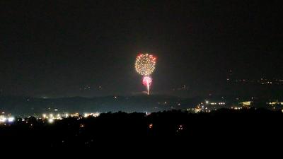 View of Dollywood's Seasonal Drone and Fireworks Show from Winter Ridge