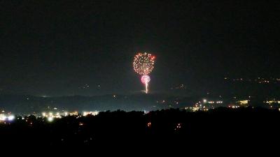 View of Dollywood's Seasonal Drone and Fireworks Show from Winter Ridge