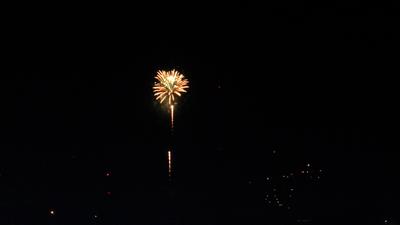 View of Dollywood's Seasonal Drone and Fireworks Show from Winter Ridge