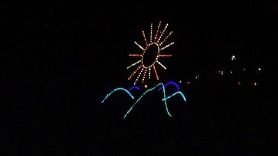 View of Dollywood's Seasonal Drone and Fireworks Show from Winter Ridge