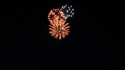 View of Dollywood's Seasonal Drone and Fireworks Show from Winter Ridge