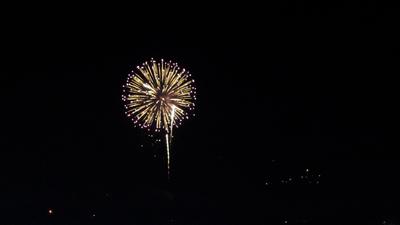 View of Dollywood's Seasonal Drone and Fireworks Show from Winter Ridge