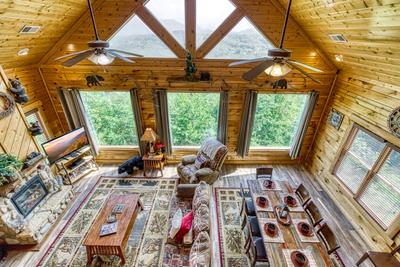 Bear's View view of living room from loft