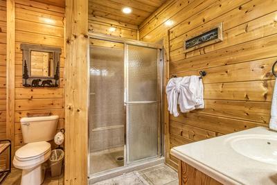 Bear's View master bathroom with walk in shower