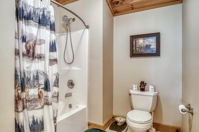 Blue Sky upper level bathroom with tub/shower combo