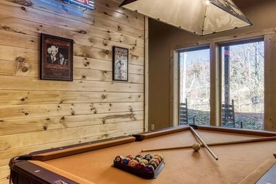 The Lodge at Burg Hill game room with pool table