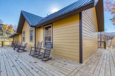 The Lodge at Burg Hill rocking chairs on open deck 