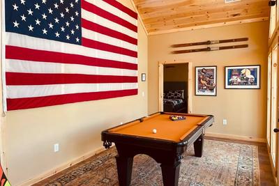 The Manor at Burg Hill upper level game room with pool table