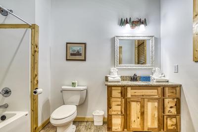 The Lodge at Burg Hill main level bathroom one with tub/shower combo