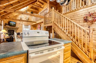 Lazy Man's Way fully furnished kitchen and living room