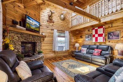 Lazy Man's Way living room and loft area