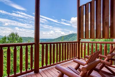 Wet and Wild lower level deck with Adirondack chairs