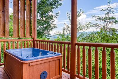 Wet and Wild lower level deck with hot tub