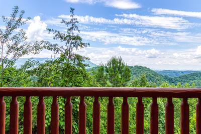 Wet and Wild lower level deck with panoramic mountain views