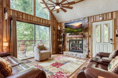 Heavenly Gaze living room with 55 inch TV