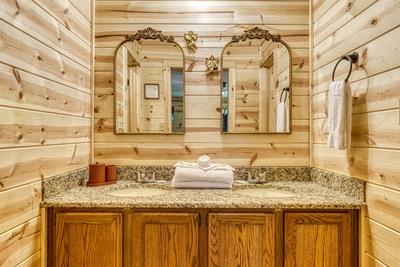 Heavenly Gaze upper level bathroom with double vanity