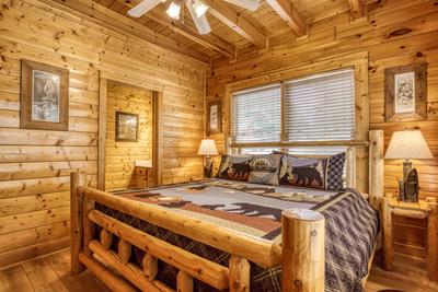 Awesome Views main level bedroom with king size bed and private bathroom