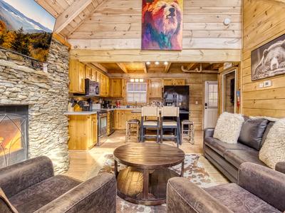 Ole Red living room and fully furnished kitchen