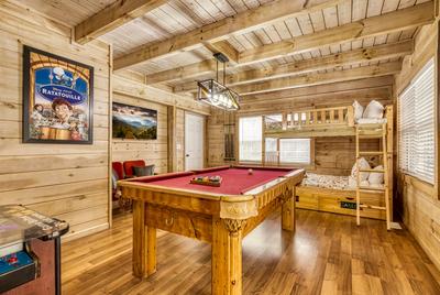 Ole Red main level bedroom with arcade system and pool table