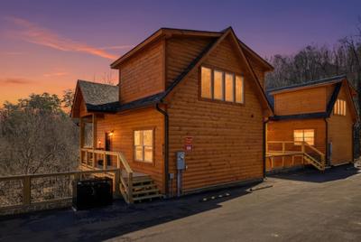 Let The Good Times Roll cabin at dusk