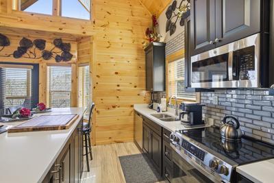 Let The Good Times Roll fully furnished kitchen and kitchen island