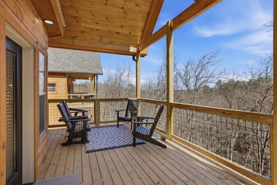 Let The Good Times Roll main level deck with seating area