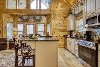Firefly Strike Retreat fully furnished kitchen with stainless steel appliances