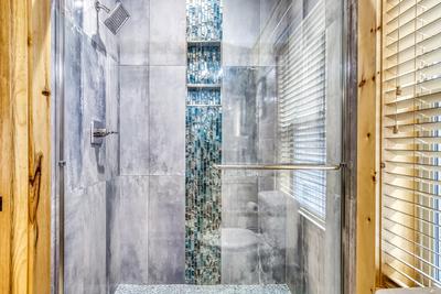 Firefly Strike Retreat upper level bathroom with walk in shower