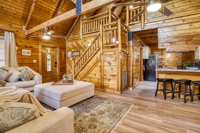 Sweet Dreams living room and fully furnished kitchen