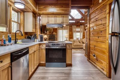 Sweet Dreams fully furnished kitchen with stainless steel applilances