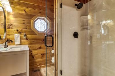 Sweet Dreams loft area bathroom with walk in shower