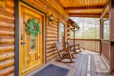 Sweet Dreams entrance on covered wrap aroun deck